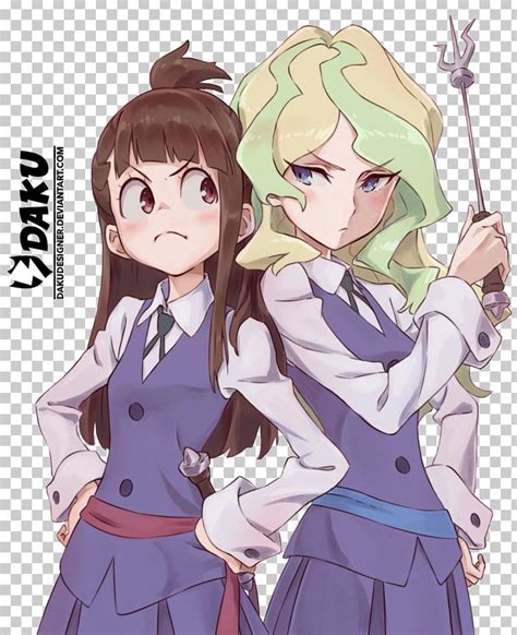 Akko and diana in the little witch academia series